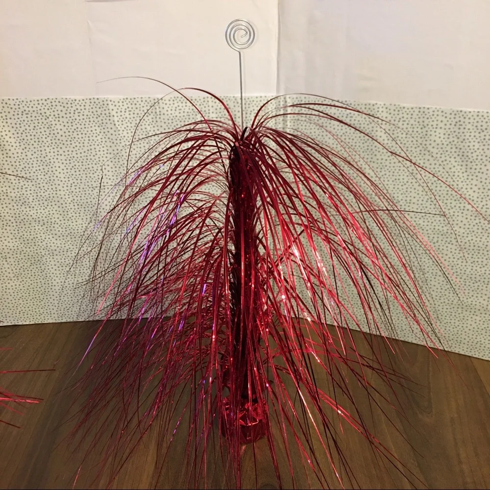 Giant Red Metallic Spray Centerpiece Decor Set of Two
